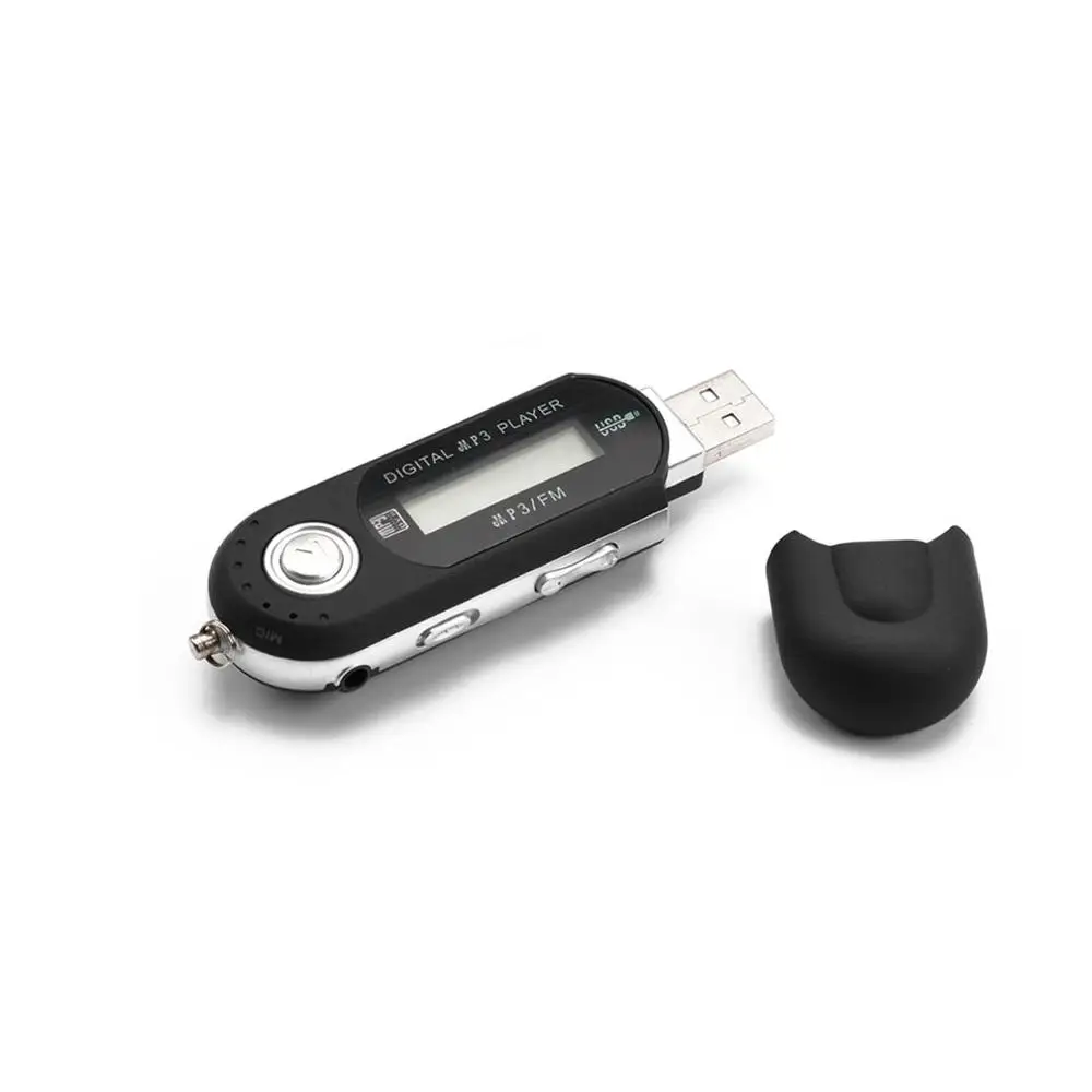 Черный Цифровой мини USB MP3 музыкальный плеер FM радио Функция с TF слот для карт ЖК-экран портативный USB флэш-накопитель с наушниками горячая распродажа - Цвет: Черный