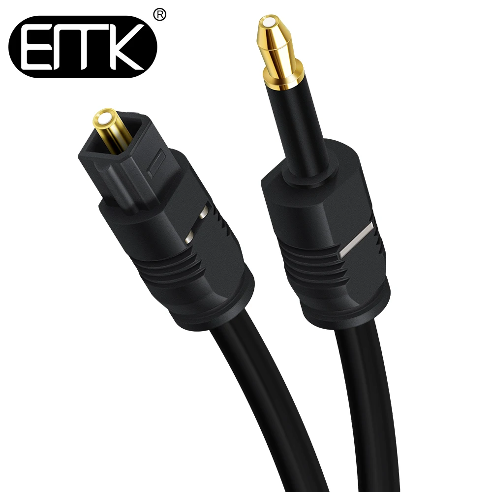 EMK Optical Cable Toslink to Mini Toslink Digital Sound Cable Adapter 3 ...