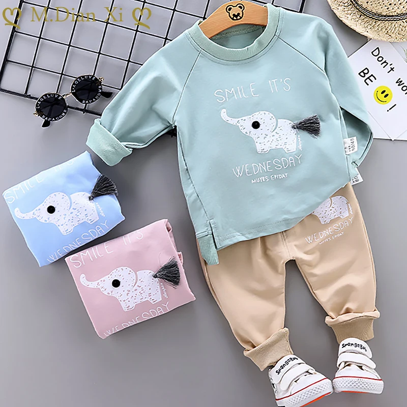 Baby Boys Clothing Elephant Sets Infants Newborn Boy Clothes Long