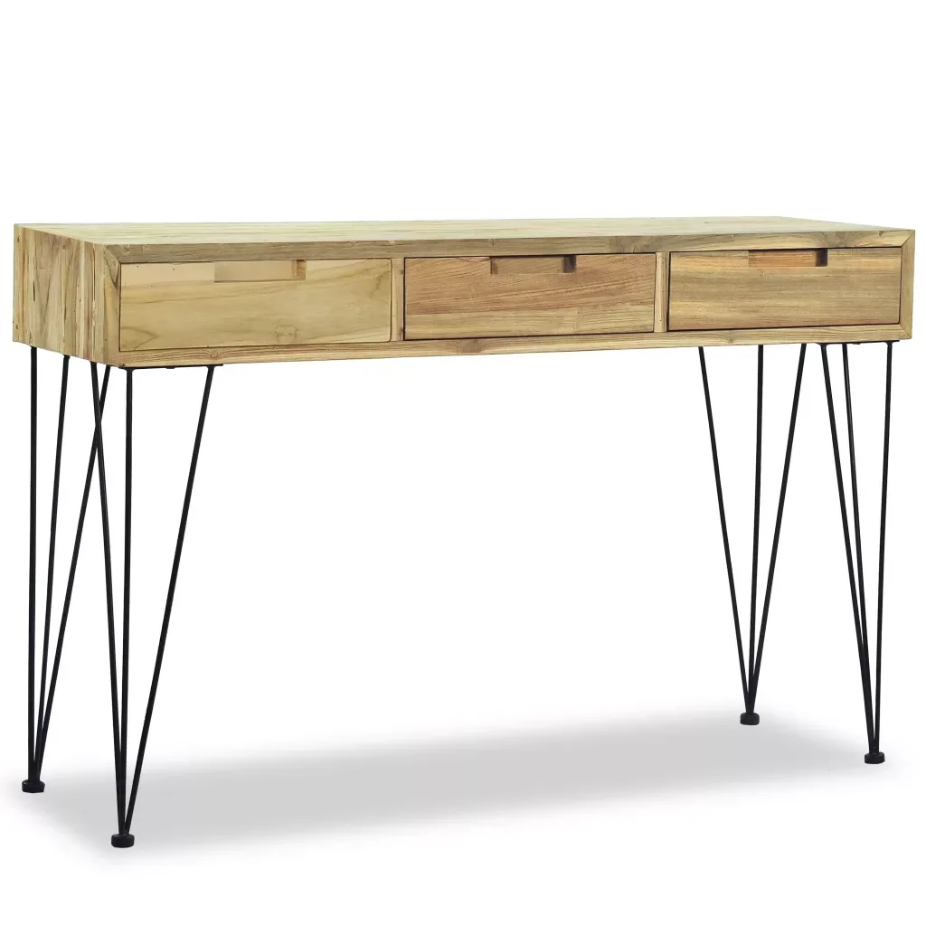 

Console Table 120x35x76 cm Solid Teak Colonial-style Simple Design Handmade Side Tables Coffee Table Lamp/Plant Stand Desks Set