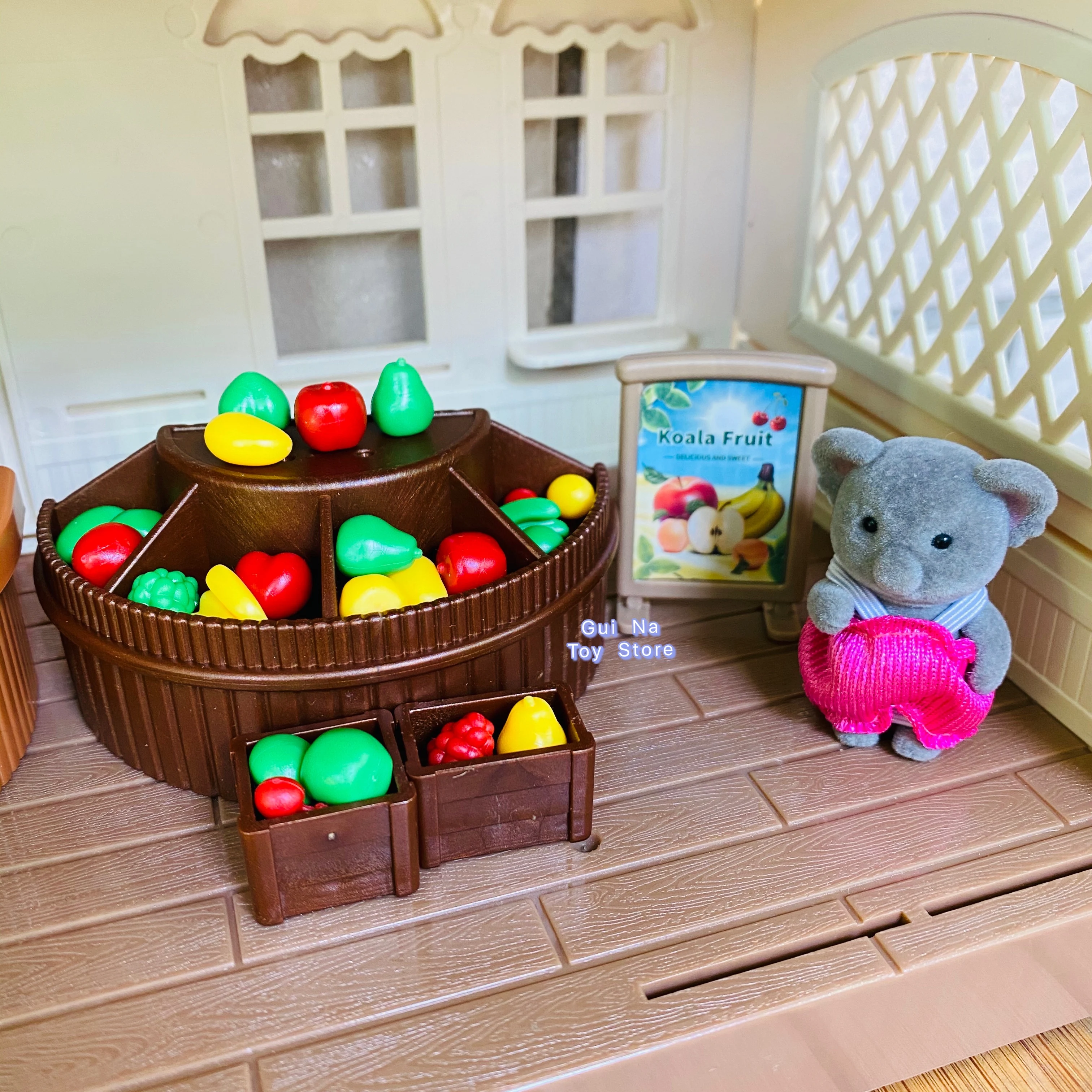 1/12 Simulation Forest Rabbit Family Dollhouse Critters Fruit Shop Accessories Girl Toys Xmas Gifts 4
