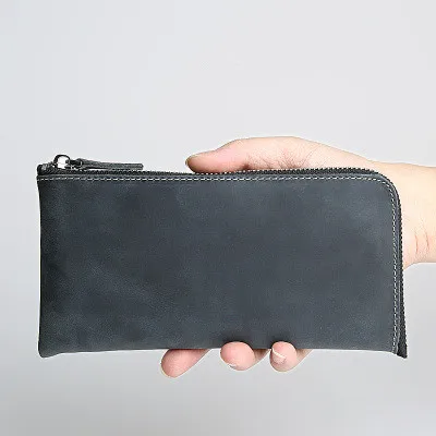 Сливовый Кожаный кошелек ручной работы DIY кожаный кошелек сумки бумажный рисунок CCD-49 Простые Длинные на заколке бумажный бумажник версия - Цвет: Сливовый