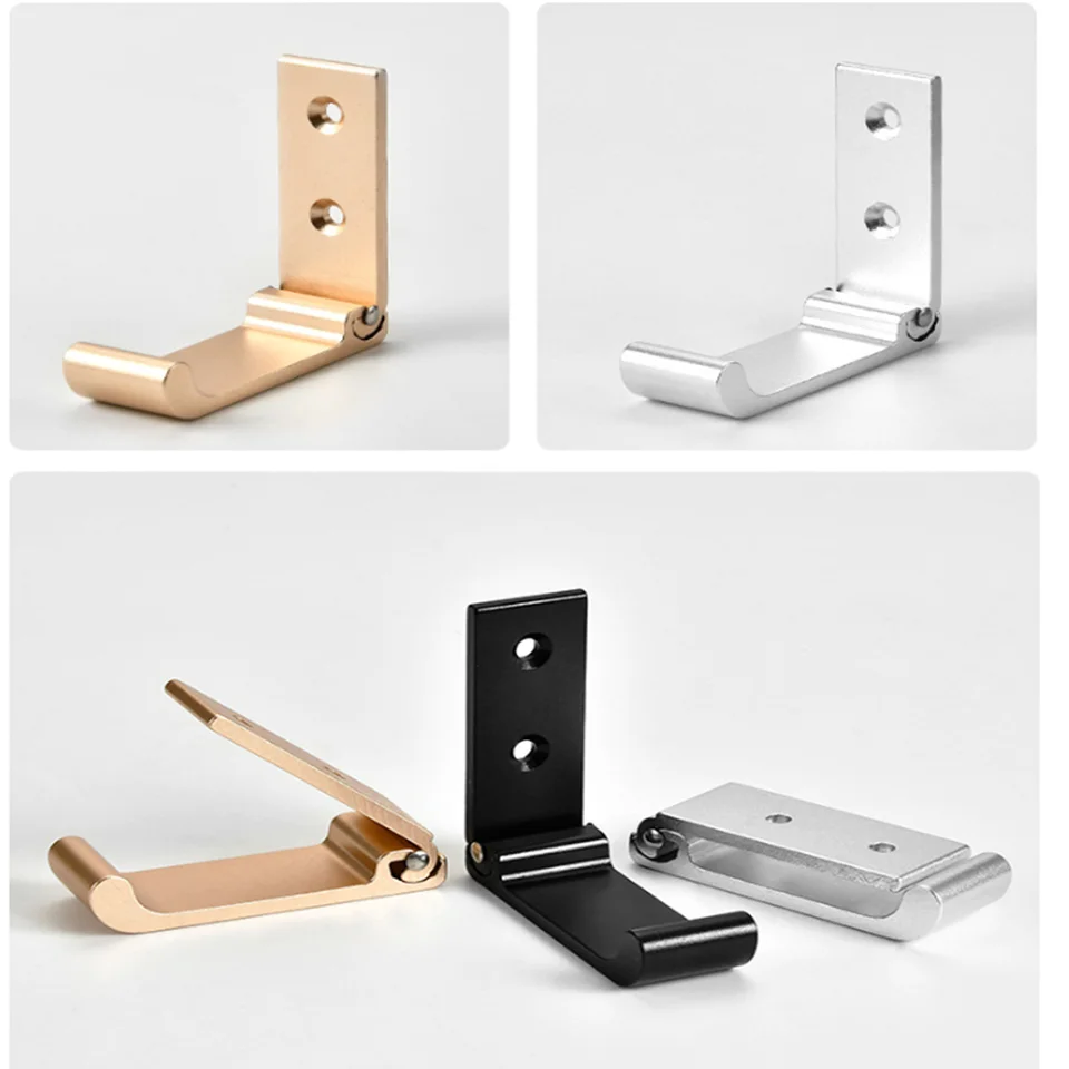 4 Ganci Pieghevoli In Alluminio Per Parete - Supporto Per Cuffie, Cappotti, Borse - Foto 13