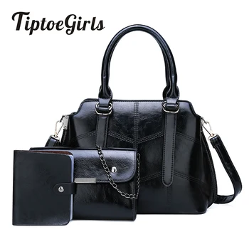 

Retro Classic New Fashion Handbags Top Quality Oil Leather Women Handbag Popular Women Composite Bag Simple Ladies Shoulder Bags