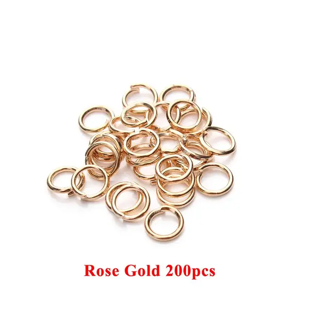 100-200pcs DIY Jewelry Findings Open Single Loops Jump Rings Split Ring for jewelry making Open Jump Rings Connectors Wholesale Rose Gold