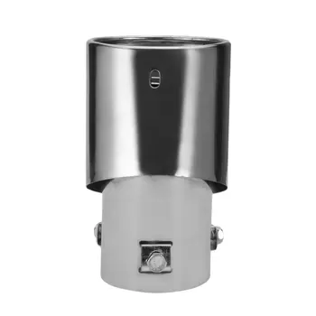 

Straight And Bend General Bright Silver Stainless Steel Auto Exhaust Pipe Decorative Modified Muffler Tail Throat Damper