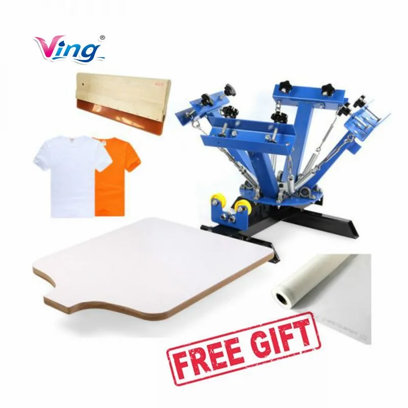 4 Color Screen Printing Press Machine Silk Screening Pressing DIY with