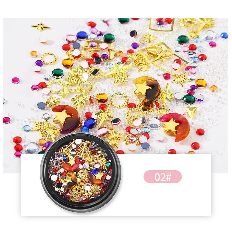 MORDDA 12 Style Crystals Mix Rhinestone Decoration For Nails Design Crystal Nails Art Decorations 3D Nail Jewelry For Manicurea