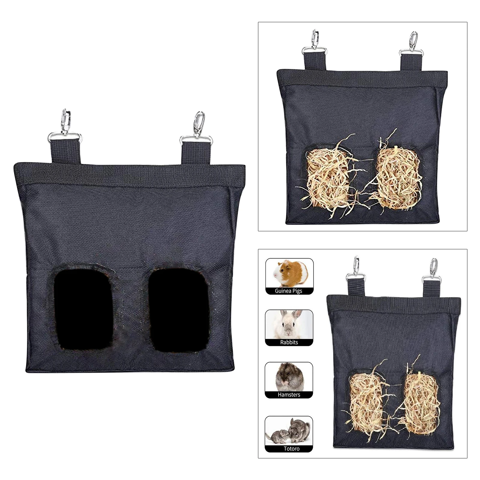 ing Guinea Pigs Rabbits Hay Bag Feeding Feeder Racks - 2 Openings - 23 x 28cm