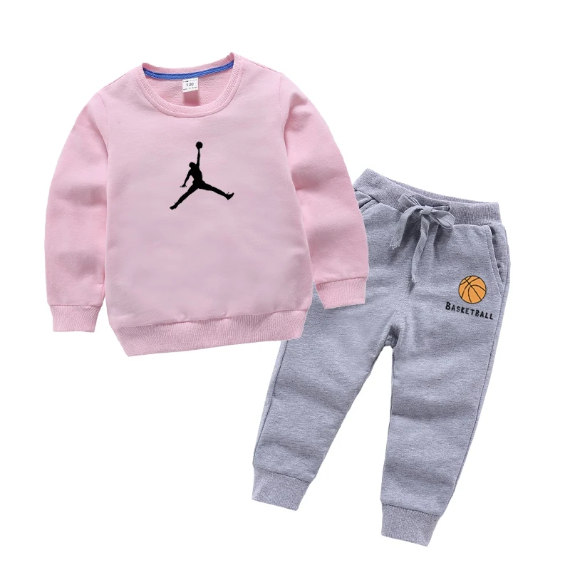 

2019 Boys Girls sports Set Long Pullovers Sports Pants Trousers For Spring Autumn Boys Children Hoodies 2 3 4 5 6 7 8 Years Old