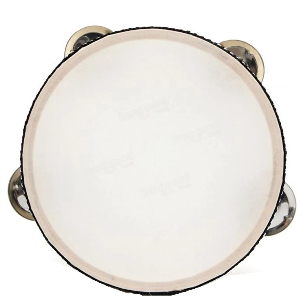 6 Inch Hand Held Tambourine Drum Bell Metal Jingles Musical Toy Percussion