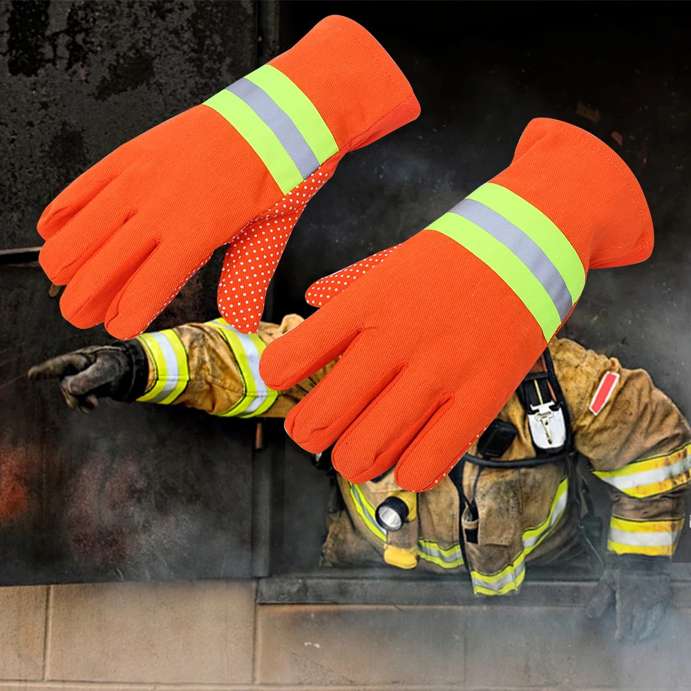 

DA-075 Firefighter Fire Gloves Heat Resistant Gloves Anti-static Insulated Flame Retardant Non-slip Fireproof Oven Gloves