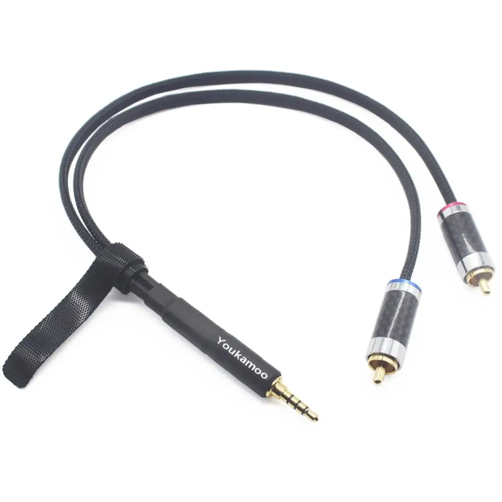 3 5mm Balanced to RCA Audio Headphone Adapter Cable 3 5mm 4 Pole Male 1 FT 0 3M