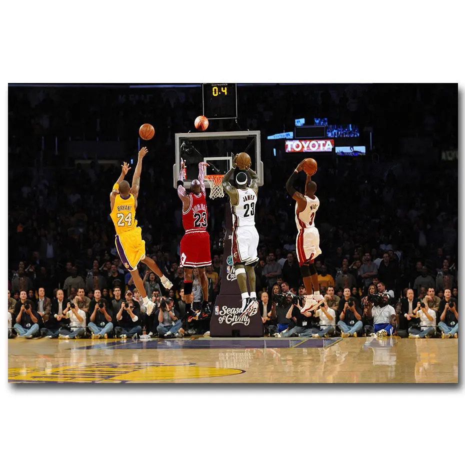 

paintings by numbers Posters and Prints Michael Jordan Kobe Bryant LeBron James MVP Cloth Art Poster Canvas Painting Home Decor