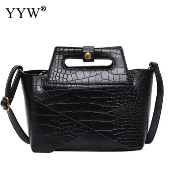 

YYW Crocodile Grain 2 Piece Sets Women'S Bag Vintage Handbags 2020 Black Shoulder Bags Female Casual Shopping Tote sac a main