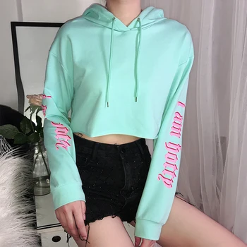 

Women Hoodies Harajuku Pullover Solid Thick Loose Sweatshirts Female Casual Coat Autumn Crop Hoodies 2019