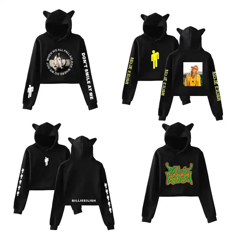 billie eilish cat ear hoodie