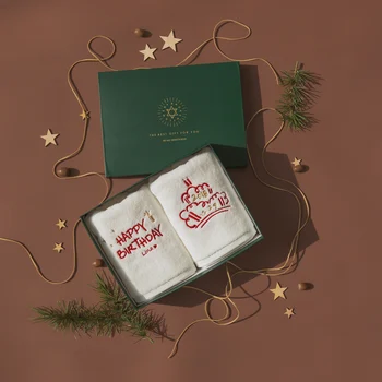 

Wrap Hair Towel Couple Set Cotton Cooling Reusable Face Thick Yarn Embroidery Towel Cute Handdoeken Bathroom Supplies DE50MJ