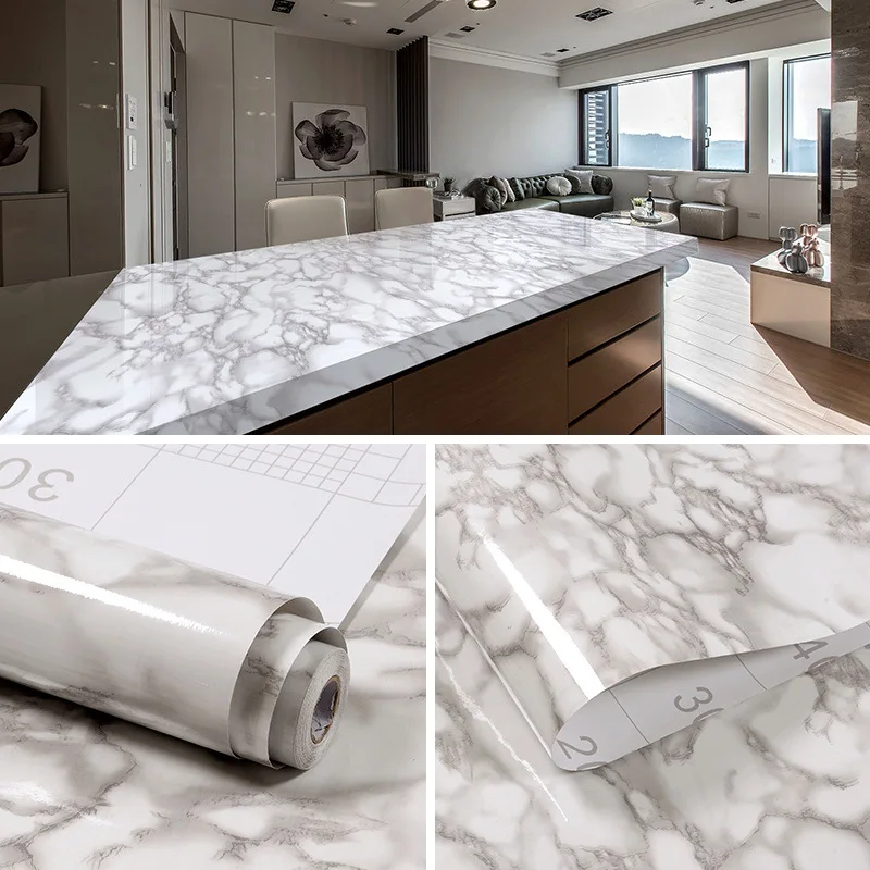 Other DIY & Tools White marble selfadhesive wallpaper Kitchen