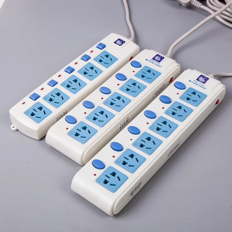 [Cooper Wires Socket] Power Strip 2500W Outlet Strips Electromagnetic Furnace Only Socket with Line Drag Wiring Board Household