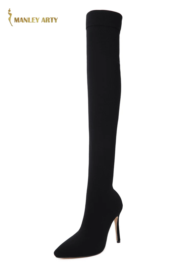 

New Women's Slimming Winter Over-the-knee Boots 2020 Pointed Stretch Cloth Stiletto Heel Long Sexy Fashion Socks Boots for Women