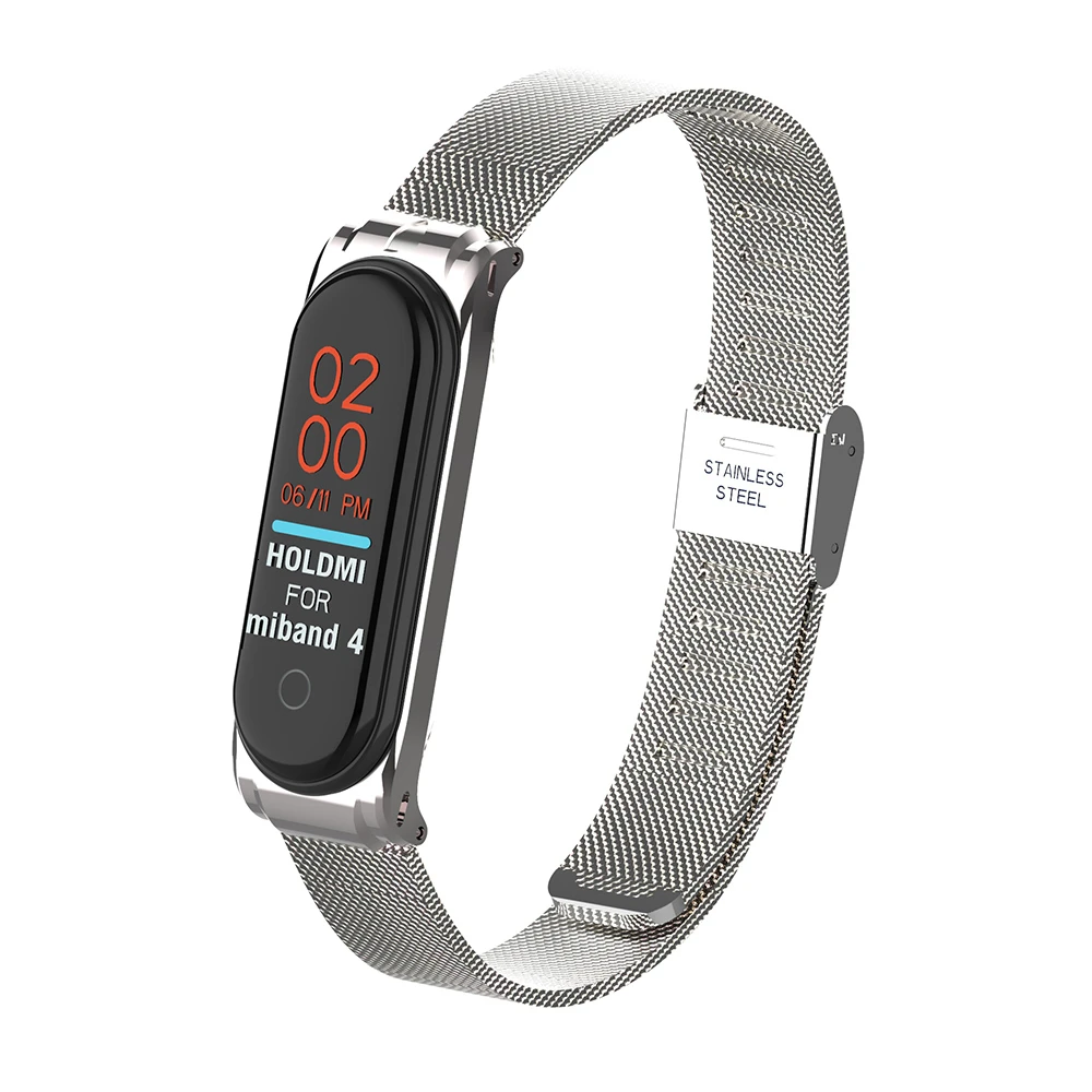 Mi Band 4 3 металлический ремешок с магнитной пряжкой браслет на запястье ремешок из нержавеющей стали NFC Браслет для Xiao mi Band 3 4 Замена