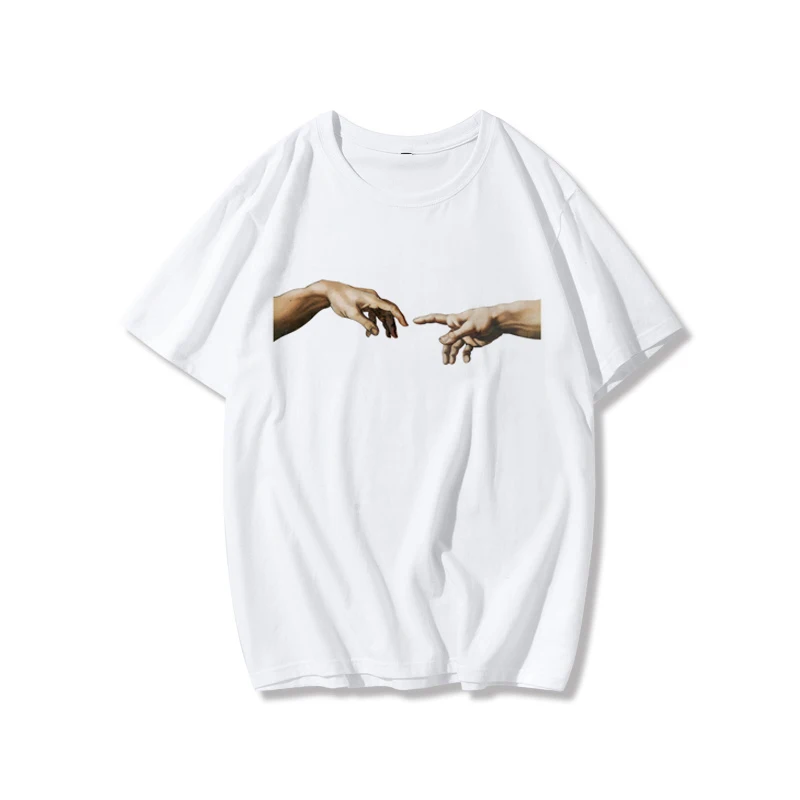

Ulzzang Michelangelo funny print short-sleeved T-shirt summer new Harajuku large size loose head O-neck casual female T-shirt