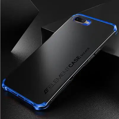 Металлический каркас телефона чехол для OPPO K1k1 тонкий жесткий алюминиевый Гибридный ПК корпус для OPPO K 1 Чехлы для OPPOK1 Funda - Цвет: Black Blue