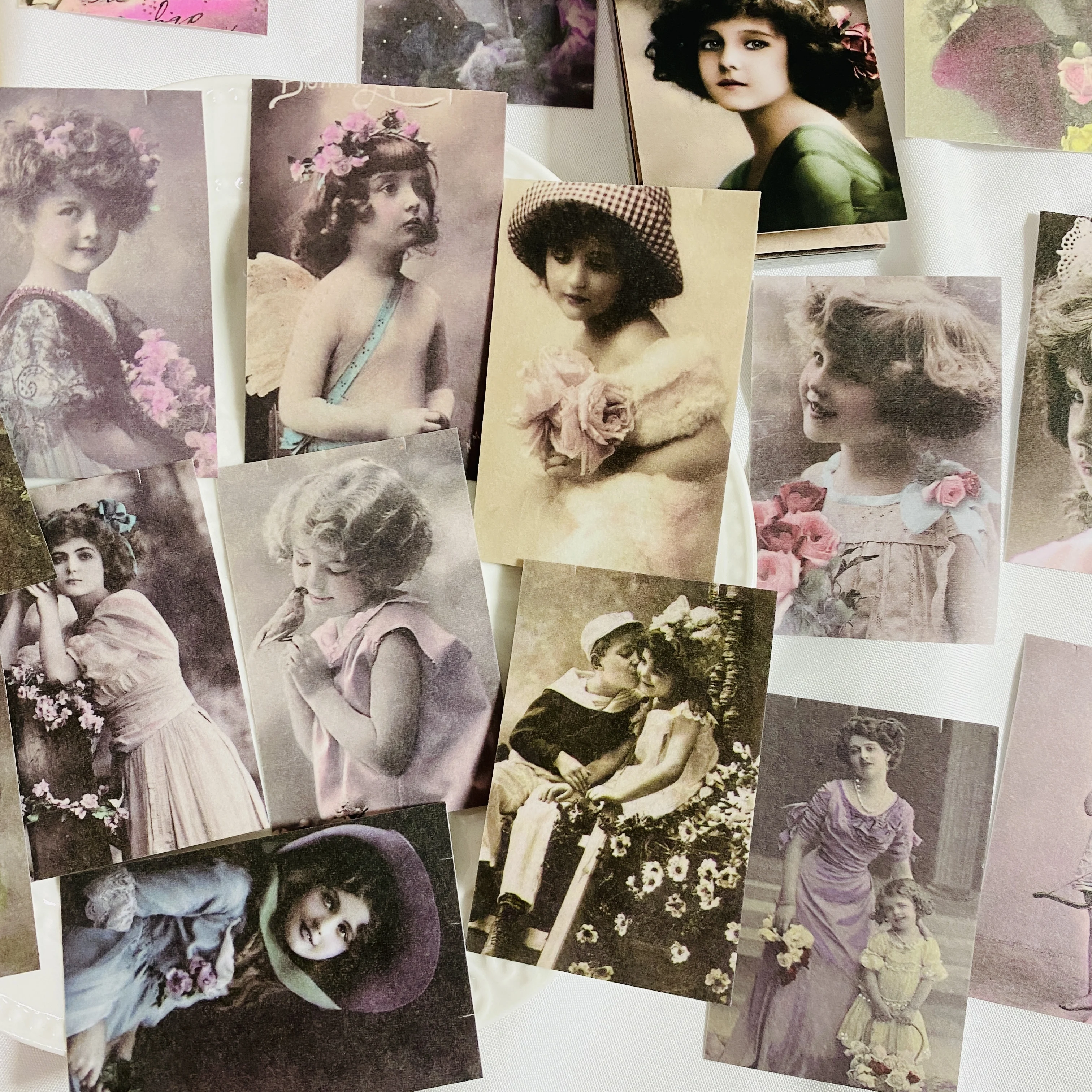 50PCS Vintage Little Girl Old Photo Stickers DIY Scrapbooking Base Collage Diary Happy Planner Photo Props Gift Seal Decoration decorative stickers self adhesive stickers stationery stickers paper stickers adhesive stickers decorative labels stickers diy scrapbooking accessories