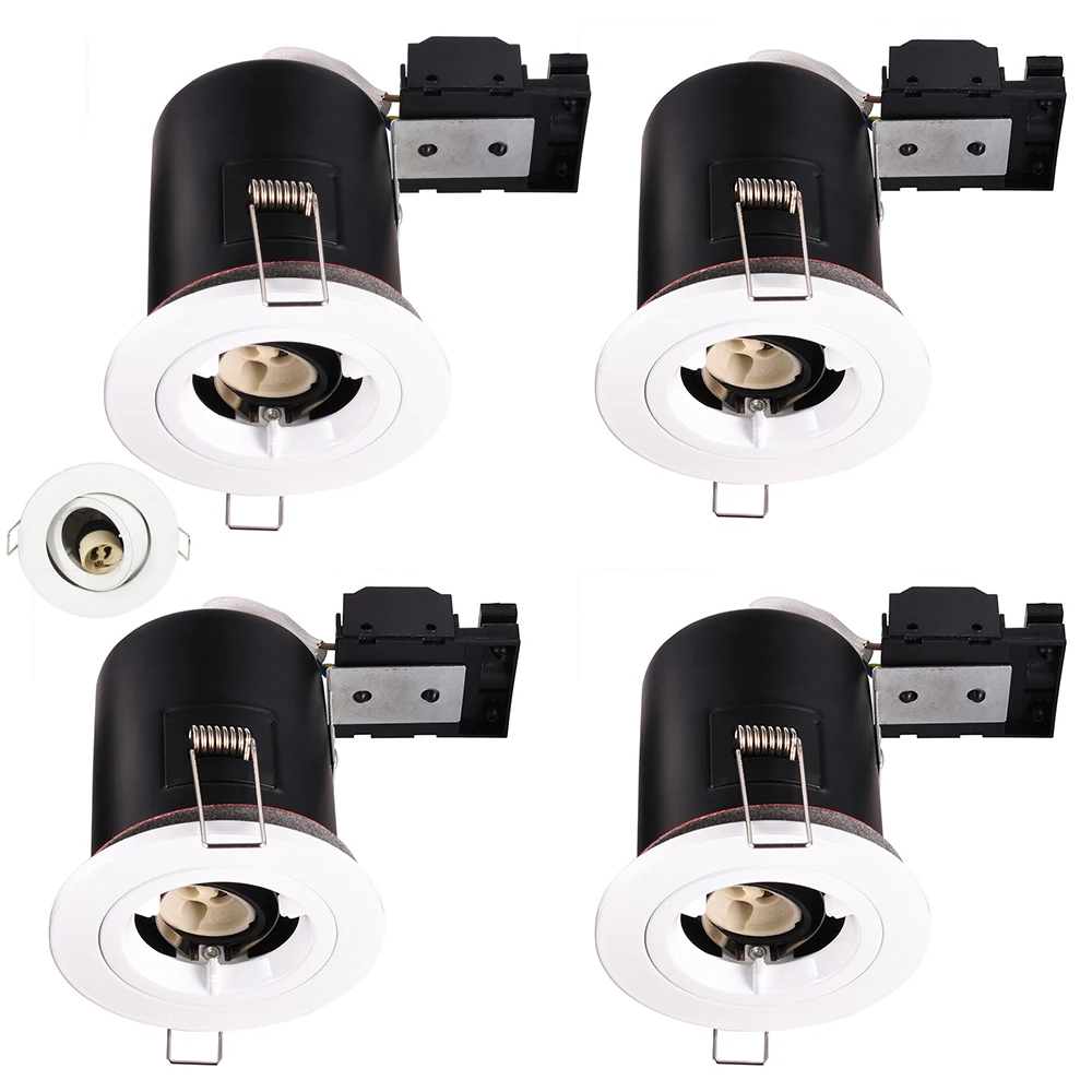 3 x Diall Tilting Downlights LED Fire Rated Chrome Ceiling Light Warm White 3.5W 