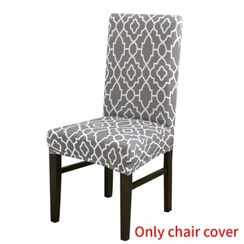 

Washable Geometric Print Full Protection Seat Wrinkle Resistant Home Hotel Chair Cover Stretchable Dining Room Anti Scratch Soft