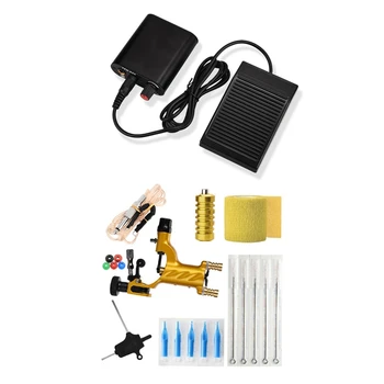 

1 set Tattoo Machine Set Gold Not Completed Tattoo Kit & 1pcs Foot Switch Pedal For Power Supply Black Tattoo Machine Accessory