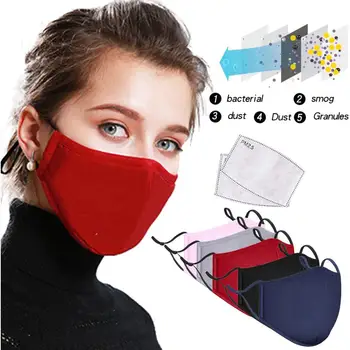 

Washable Reusable protective Face Mask Air Pollution PM2.5 Anti fog Haze Splash dust proof Cotton Mouth Mask Respirator filter