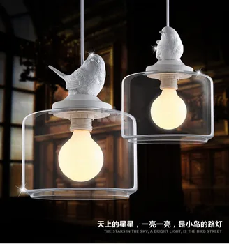 

Modern Resin Bird/Duck LED Pendant Lights Nordic Simple Glass Bed Room Hanging Lmap American Dining Room Kitchen Loft Lighting