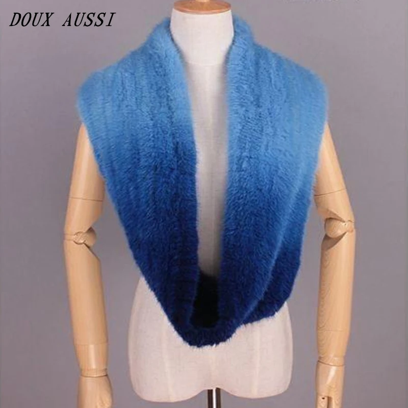

Pure Natural Mink Intensified Thickened Elastic Knitted Scarf Long Neck Sheath Pure Natural Fur Collar mink Skin Scarf