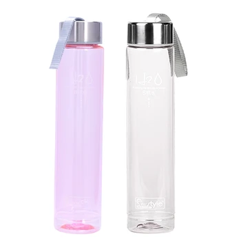 

2 Pcs 280ML Portable Transparent Bike Bicycle Sports Unbreakable Plastic Water Bottle, Pink & White