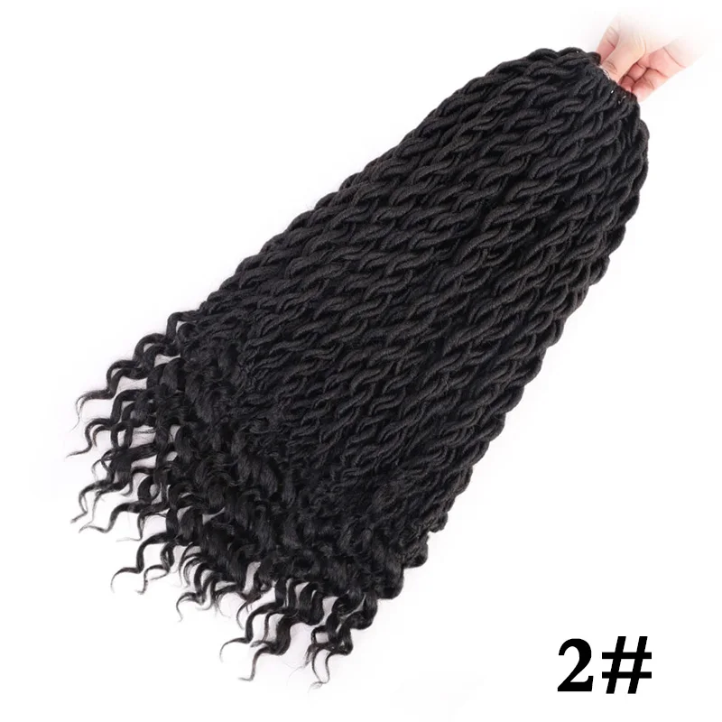Элегантные Музы богемные вязанные косички Faux locs Curly вязанные волосы 18 дюймов 24 пряди Омбре косички для наращивания синтетические волосы