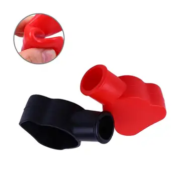 

1 Pair Car Battery Terminal Insulation Clamp Clips Protection Protector Sleeve Covers PVC With Black Red TXTB1
