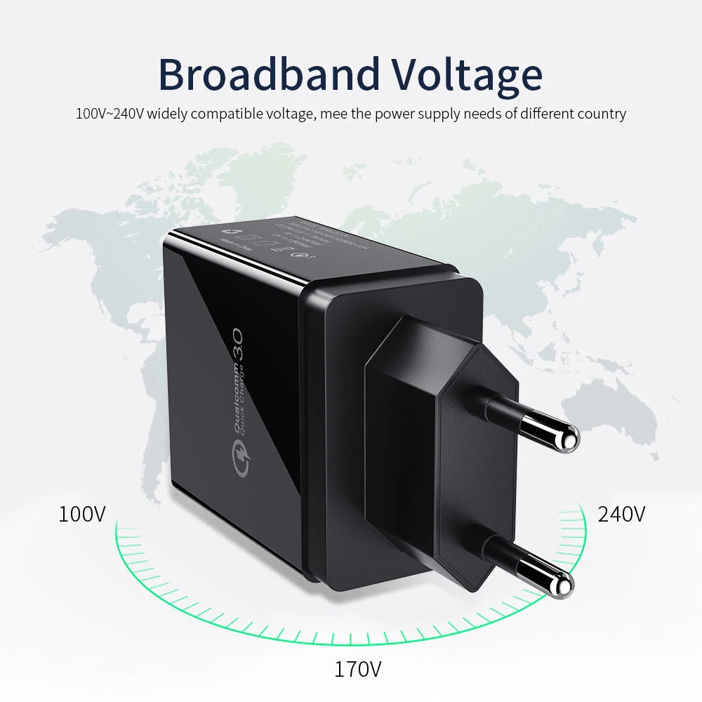 USB Зарядное устройство для iPhone samsung Android 5V 3A 4-порты, для мобильных телефонов Универсальный Быстрая Зарядка Светодиодный настенный адаптер