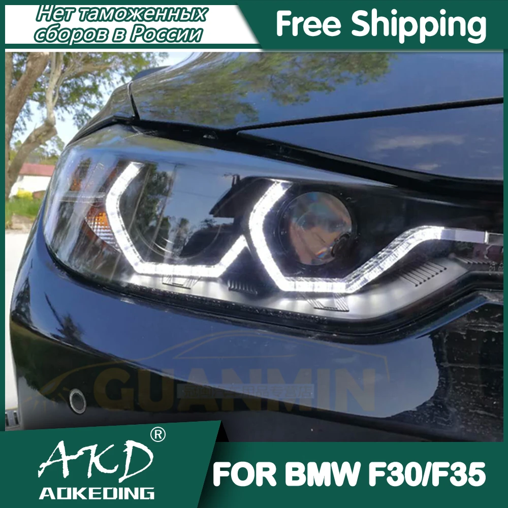 For Car Bmw F30 Headlights 13 18 Drl Day Running Light Led Bi Xenon Bulb Fog Lights Car Accessory 3i 318i F35 Head Lamp Car Light Assembly Aliexpress