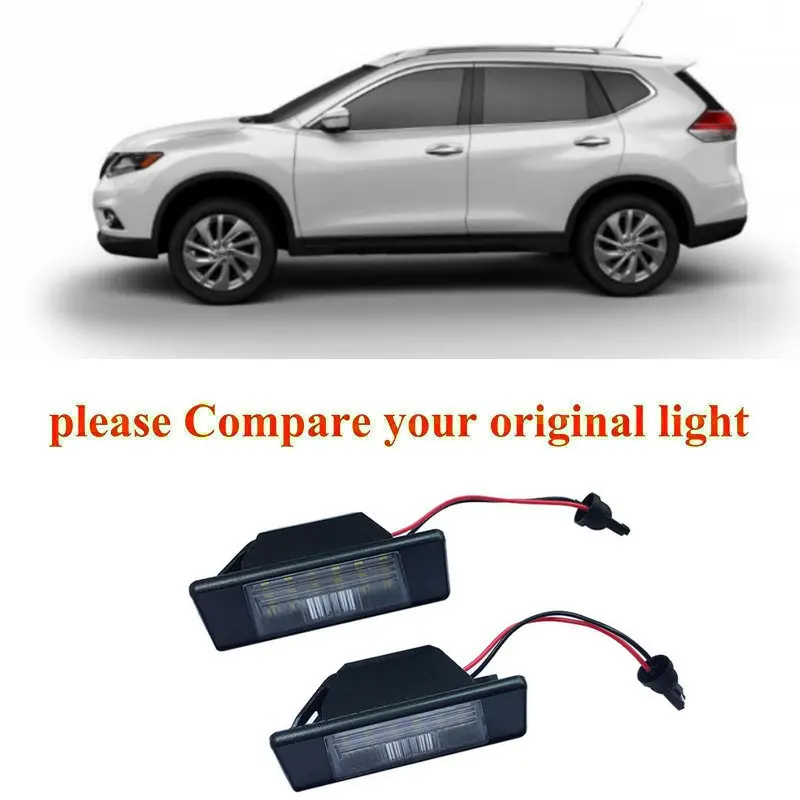 

2pc Car Accessories Special Car License Plate Light Lamp For nissan QASHQAI JUKE X-TRAIL canbus error free