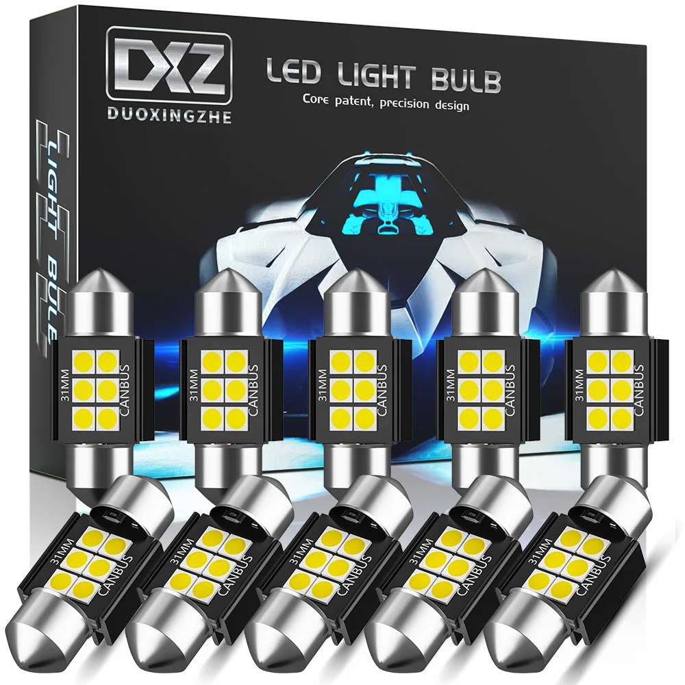 DXZ 10 шт. Festoon 31MM C5W C10W светодиодный светильник Canbus 3030 6 SMD без ошибок для салона автомобиля карта купольные