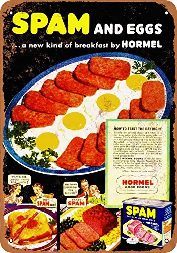 Металлический знак Hormel спам и яйца-винтажный Настенный декор для кафе бара паба
