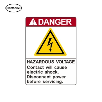 

HotMeiNi 9.5cm x 13cm WARNING Danger Hazardous Voltage Contact Will Cause Electric Retro-reflective Decals Car Sticker