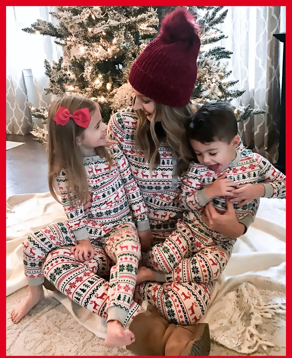 Pyjama de Noël Family Look Vêtements de nuit en coton assortis Vêtements de nuit