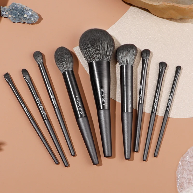 9 Stks/set Hoge Kwaliteit Make-Up Kwasten Poeder Beeldhouwen Markeerstift Oogschaduw Make Up Brush Kit Smudge Vouw Wenkbrauw Borstel