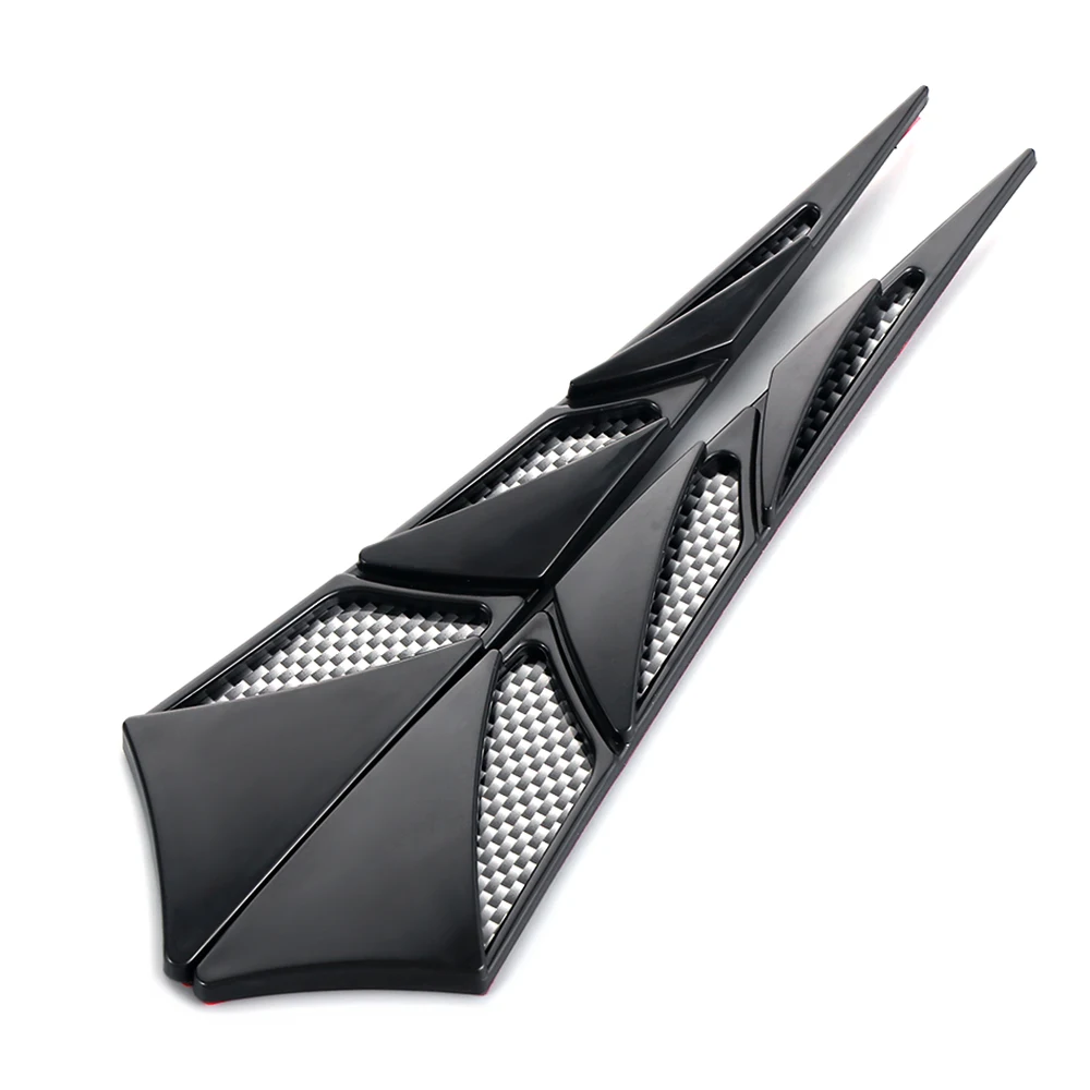 Pegatinas Decoración Ventilación Lateral Coche - ABS Negro, 39 Cm - Para Parachoques O Tubo Escape - Fácil Instalación