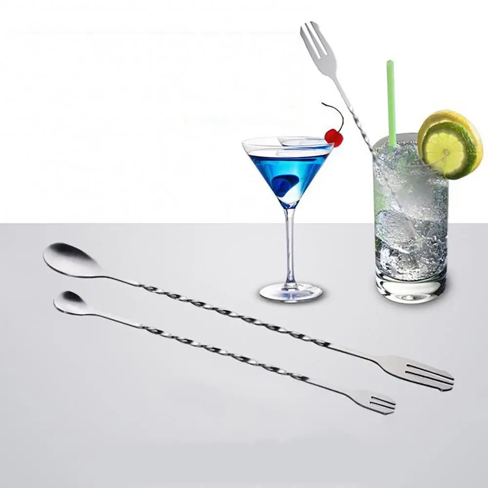 Spoon Double-ended Spiral Cocktail Coffee Stirring Stainless Steel Long Handle Spoon Bar Tools Coffee Accessories