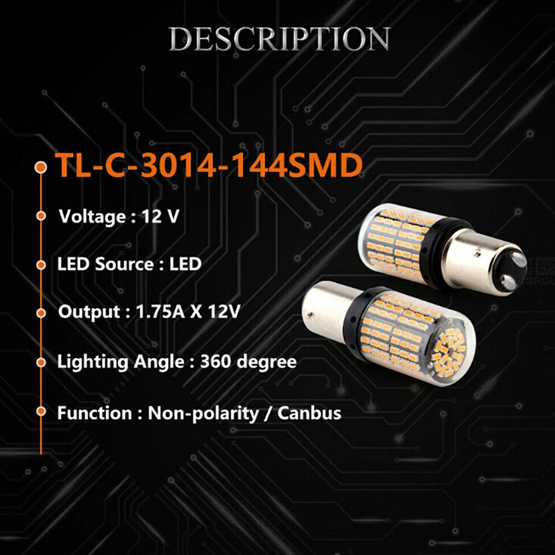 

1 шт. 1157 светодиодный Белый 3014 144-SMD автомобиля сигнала поворота Стоп-сигнал светильник при отсутствии флэш-памяти