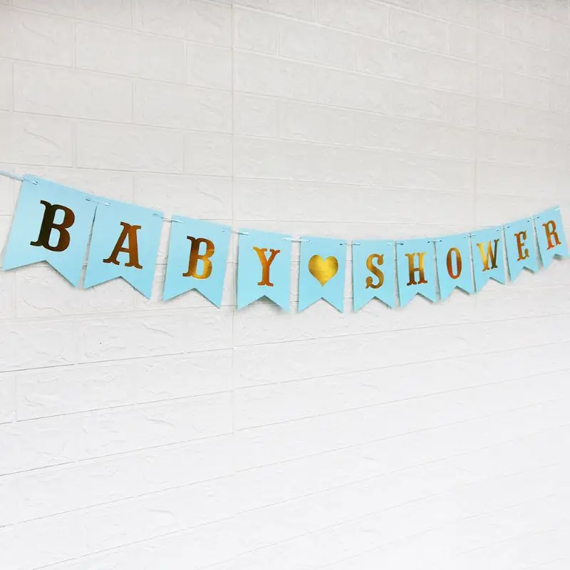 Pink Blue Paper Banner Decorations Baby Shower Its a Girl Boy Babyshower Gender Reveal Oh Baby Its a Boy Girl Kraft Paper